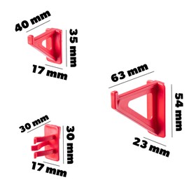 KADAX Hook for Tool Wall, Perforated Wall Hooks Made of PP Plastic, Tool Hook Set, Tool Holder, Tool Holder, Garage, Kitchen, Workshop (20-Piece Set)