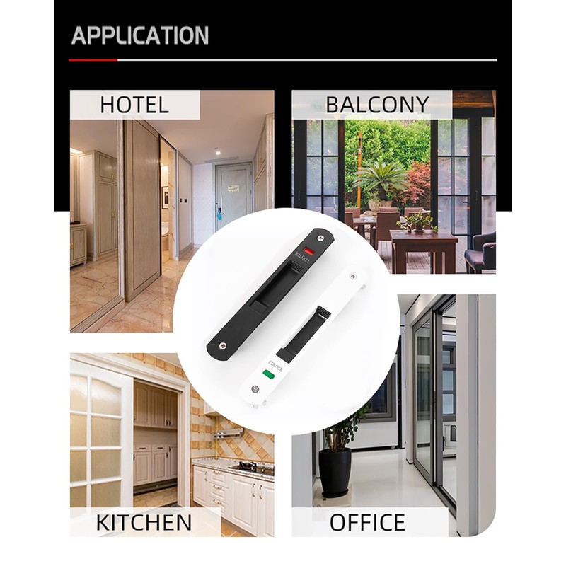 Hook Lock for Sliding Door, Single Sided Closure, Movable Window