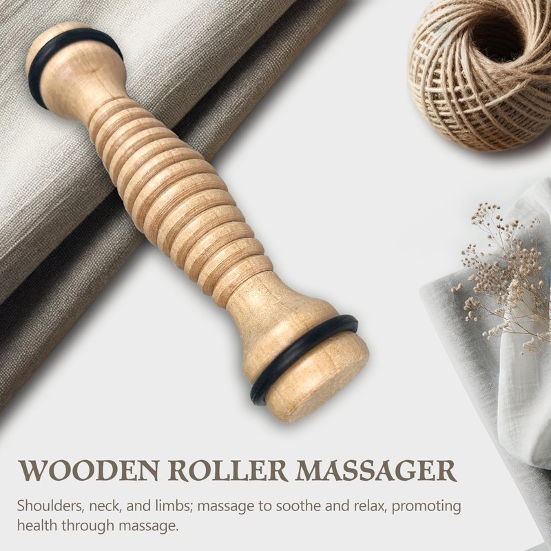 Jaasuee Wooden Foot Roller, Multi-Use Massager for Plantar Fasciitis Relief,
