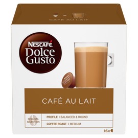 NESCAFÉ Dolce Gusto Cafe au Lait Coffee Pods Capsules, 16 x 10g