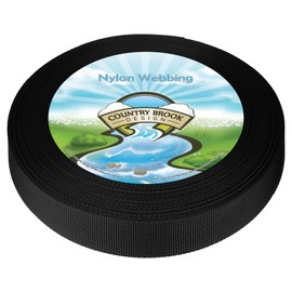 Country Brook Design - Black Lite Weight Nylon Webbing (3/4 Inch, 10 Yards)