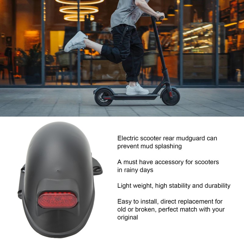 10 Inch Electric Scooter Rear Mudguard with Tail Light Electric