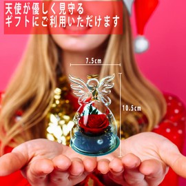 Preserved Flower, Glass Angel Dome, Blizzard Flower, Present, Mother's Day, Gift, Women's, Popular, Wedding Gift, Retirement, Baby Shower, Birthday, Anniversary, Sympathy, Birthday Gift, Red