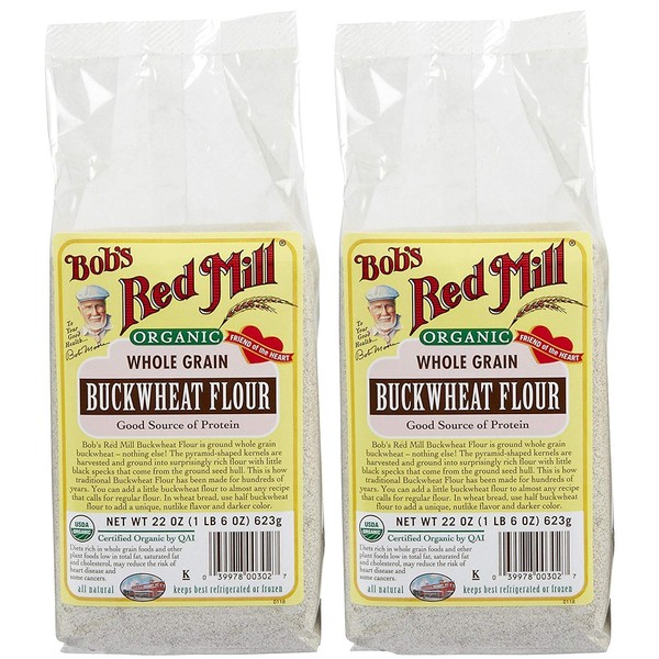 Bob's Red Mill Organic Buckwheat Flour, 22 Ounce, Pack of 2