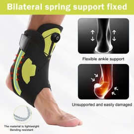 Ankle Brace, Adjustable Bandage Ankle, Flexible Ankle Brace, Foot Bandage, Ultra Thin Heel Spurs, Plantar Fasciitis Bandage, Running Football, Right and Left Ankle, Yellow