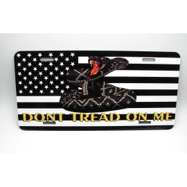 DIGIART INTERNATIONAL DON'T TREAD ON ME AMERICAN TACTICAL FLAG GADSDEN FLAG METAL CAR LICENSE PLATE