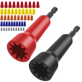 Yuentoen Wire Twister Tool for Drill, Drill Wire Twister,Wire Nut Twister, Wire Stripping and Twisting Tool with 50 Pcs Wire Caps,Wire Connector for Power Drill, Cable Quick Stripping