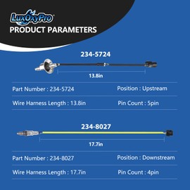 Oxygen O2 Sensor Upstream and Downstream for Honda Civic 1.5L L4 2016-2021, for CR-V 1.5L L4 2017-2022, Replace 234-5724 234-8027 2Pcs