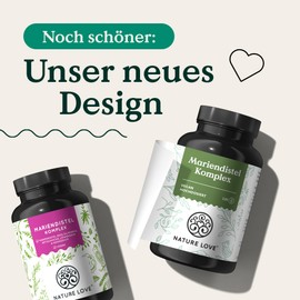 Nature Love NATURE LOVE® Mariendistel, Artischockenextrakt, Löwenzahn & Desmodium 4-fach Komplex - 120 vegane Kapseln - Hochdosiert mit 80% Silymarin - Laborgerprüft, hochdosiert, in Deutschland produziert