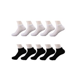 10 pairs of white and black disposable socks, travel portable replacement elastic stockings, suitable for sports business travel