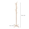 Solid Wooden Coat Rack Hat Hanger 8 Hooks Entryway Jacket