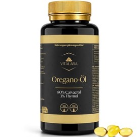 Oregano Öl Kapseln mit 80% Carvacrol – Oregano Oil & Oil of Oregano aus Origanum vulgare – Oreganoöl Kapseln Mit Natives Olivenöl Extra – Oregano Kapseln - Standardisierte Premium Formel
