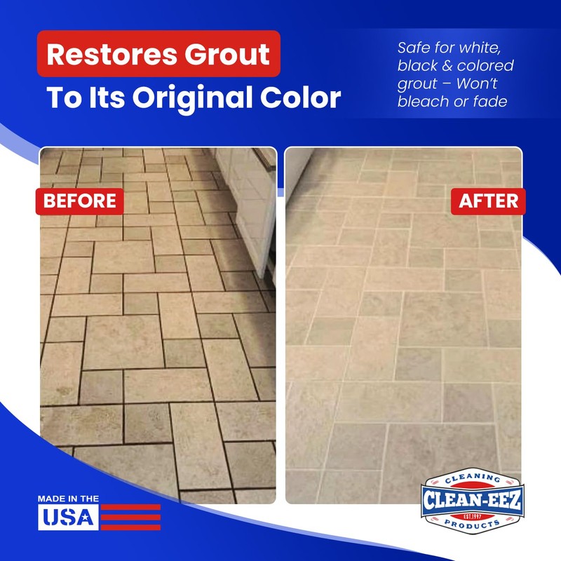 Clean-eez Grout-eez Tile Cleaner with Handheld Brush – 32 oz