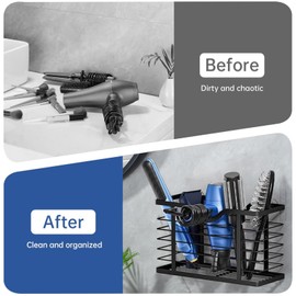 Soporte para Secador de Pelo, Organizador Ajustable de la Herramienta del Pelo, Organizador de Pared para Puertas de Armario de Baño para el Secador de Pelo, Varitas que se Sncrespan, Alisadores