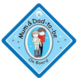 Mum and Dad to be, mum and dad to be sign, BLUE, Baby on Board, Novelty Car Sign, baby on board, Baby Car Sign, New Mum and Dad Sign, Bumper Sticker Style Sign, New Baby Sign, Maternity, Paternity, Decal