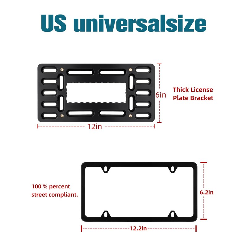 OKLPF Front License Plate Bracket- Front License Plate Mounting Kit，Universal