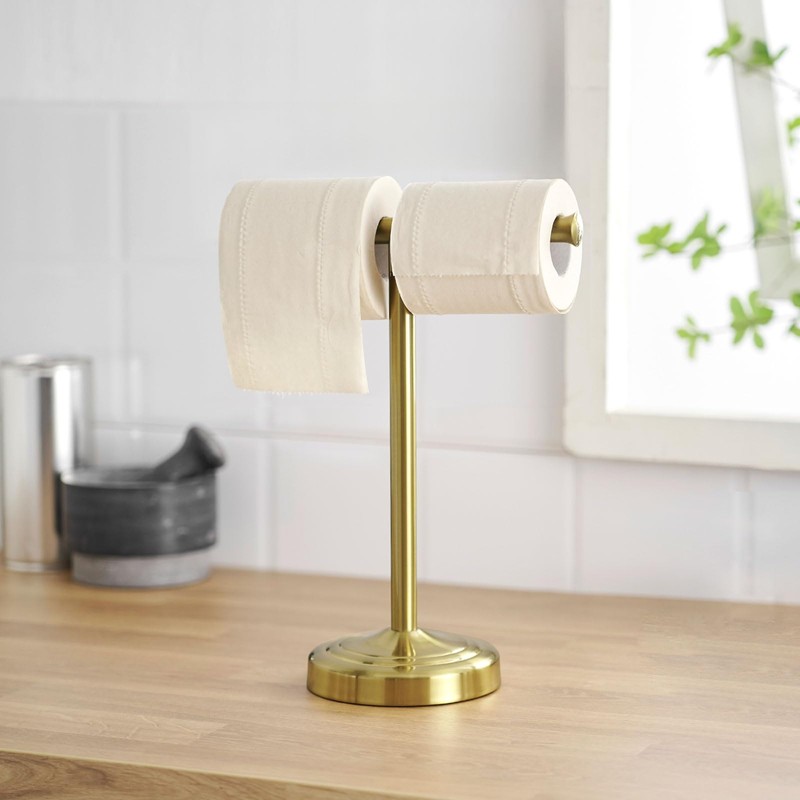 RUMOSE 13 Inch Brushed Gold Towel Stand Hand Towel Holder