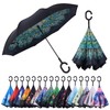 Wxjiahetai Inverted Reverse Umbrella with C-shaped Handle Windproof Upside Down