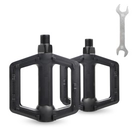 Bike Pedal 1/2 inch for Kids Bicycle Plastic Pedal Pair (Black)