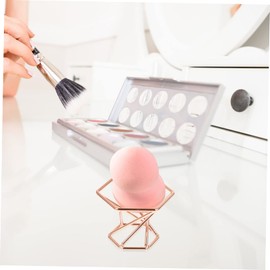 Healeved 2pcs Rose Gold Stainless Steel Powder Puff Holder Stylish Makeup Sponge Stand for Efficient Storage and Quick Drying for Women and Girls