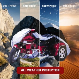 Formosa Covers XL Trike Motorcycle Cover - Cotton Windshield, Water-Resistant, All-Season, Heavy Duty - Fits Harley Davidson Triglide, Honda Gold Wing, California Sidecar, Kawasaki, Suzuki, Yamaha