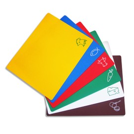 New Star Foodservice 42627 Flexible Cutting Board, 12-Inch by 15-Inch, Assorted Colors, Set of 6