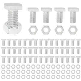 Greenhouse Nuts and Bolts,50 Sets Aluminium Greenhouse Hex Nuts and T Head Bolts for Building Repairing Greenhouse Necessary Accessories