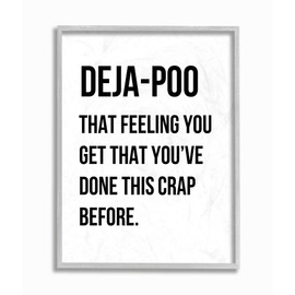 Stupell Industries Deja Poo Funny Bathroom Word Design