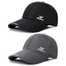 AYPOW Pack of 2 Quick-Drying Baseball Cap, Lightweight, Breathable Summer Hat, Men and Women, Adjustable Baseball Cap, Sports Cap, Foldable Baseball Cap, Summer Sports Hat for Running, Tennis, Golf