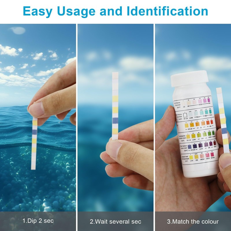 150 Strips Water Test Kit for Freshwater, 6 in 1