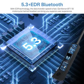 GenXenon Motorcycle Helmet Bluetooth 5.3 Headset, Outdoor Wireless Speakers Helmet Headphones with HiFi Stereo Sound, 900mah Battery Automatic Call Hands Free Headset for Motorcycle Sport Cycling