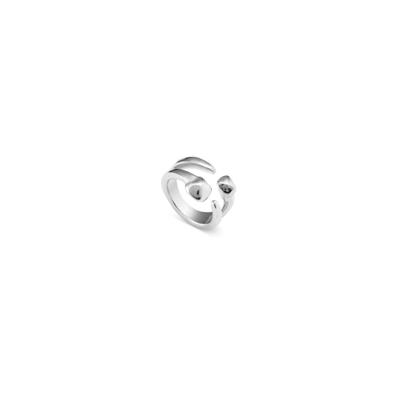 UNOde50 Silver Plated Alloy Ring with 2 Small Nail Heads,