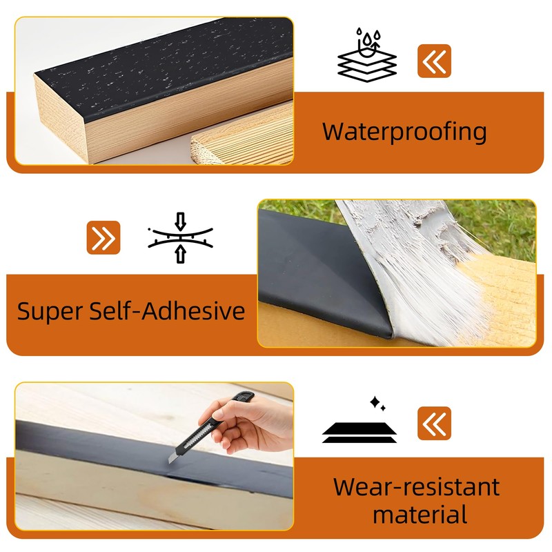 JOAPRIL Joist Tape 3" x 50', 4pack Self-Adhesive Deck Butyl