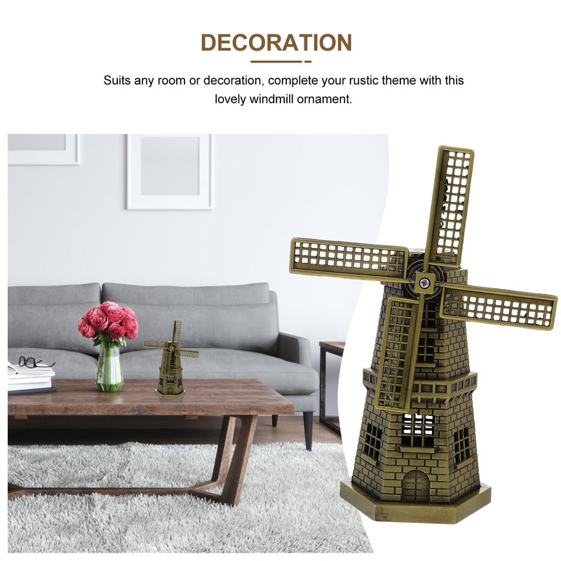 Windmill Model Desktop Decoration Ornaments - Netherlands Windmill Alloy Model