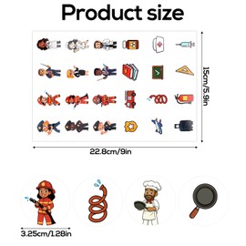 BOXOB 480pcs Community Helpers Stickers, Copper Plate Sticker Community Helpers Toys with Occupations Career Dress Up for Kids Classroom & Birthday Gifts