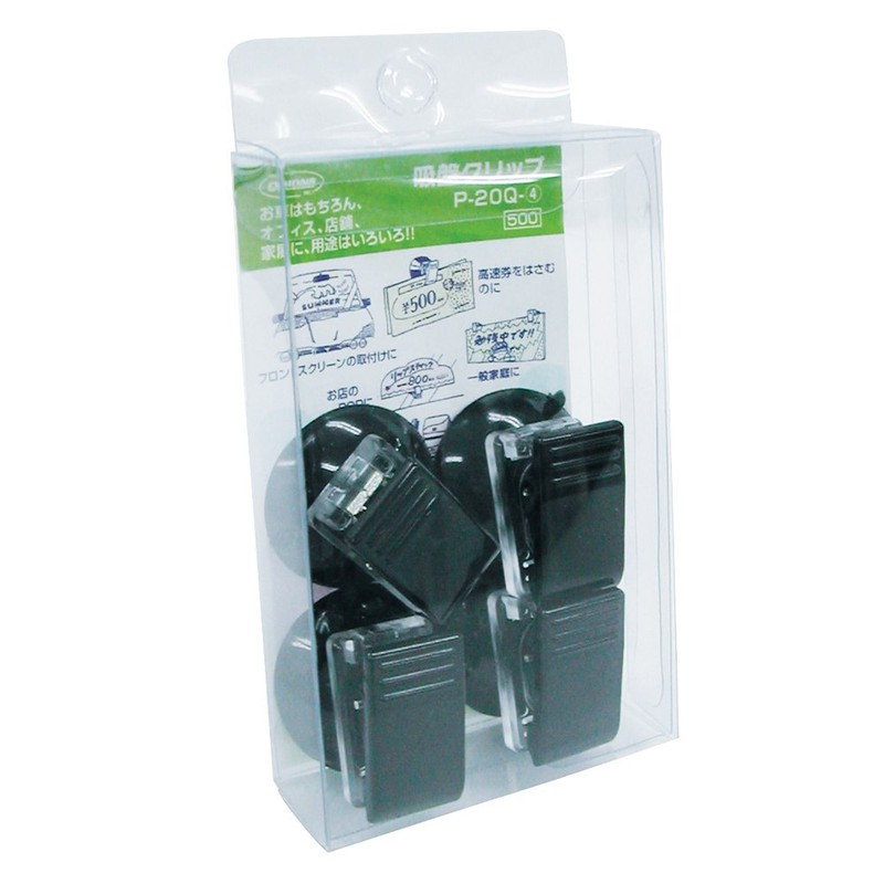 共栄プラスチック ORIONS 吸盤クリップ 4個入 白 P-20Q-4-W