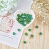 DICOSMETIC 60Pcs Four Leaf Clover Charm Green Shamrock Charm Glass