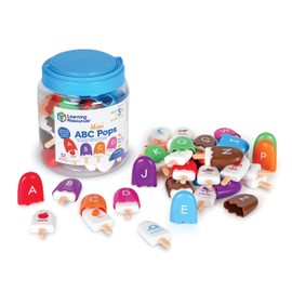 Learning Resources Mini ABC Pops, Actividades de Aprendizaje Preescolar, Juguetes Montessori, Juguetes de Aprendizaje y educación, paletas, 52 Piezas 