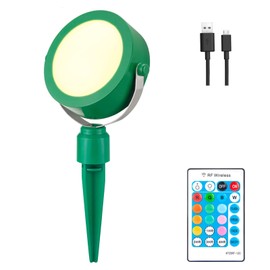 BIGMONAT Cordless Landscape Light Rechargeable, Color Changing Planter Spotlight Indoor Outdoor, RGB Garden Lighting with Remote, Waterproof Ground Light for Potted Tree Patio Yard Decor