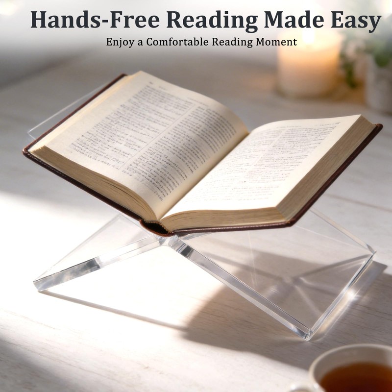Clear Acrylic Book Stand, 12 x 8 x 6 in