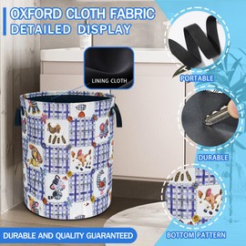 Cute Animal Doll Pattern Laundry Basket Oxford Cloth Cartoon Laundry Hamper With Handle Foldable Portable Clothes Storage Basket 18.9 X 16.5 In Storage Bag For Laundry Room/Bathroom/Bedroom/Dormitorie