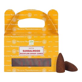 ETHNICITI Satya Genuine Nag Champa Backflow Incense Cones - 24 Cones 1 Pack (Sandalwood)
