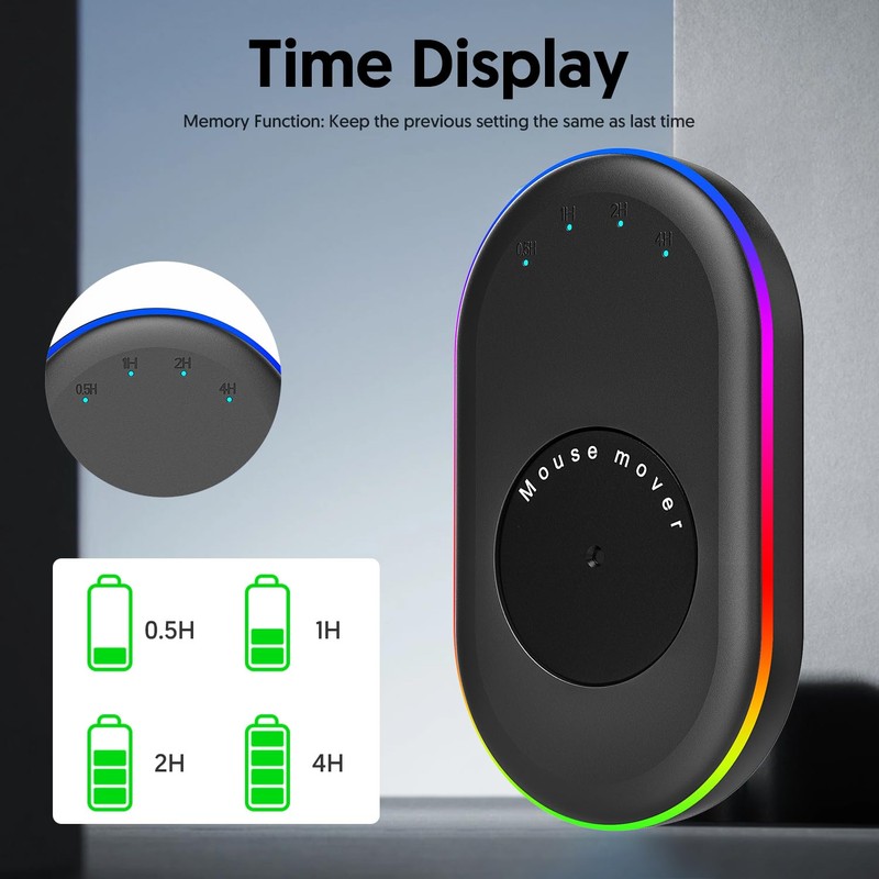 QYFP LED Mouse Jiggler Undetectable Mouse Mover Device with Timer,