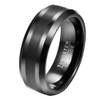 VAKKI 8mm Men' Black Tungsten Carbide Ring Brushed Center High