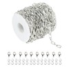YOUBEIYEE 32.8 Feet Aluminum Flat Oval Silver Chains for Jewelry