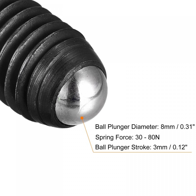 sourcing map Ball Point Set Screws, 2pcs M12 x 20mm