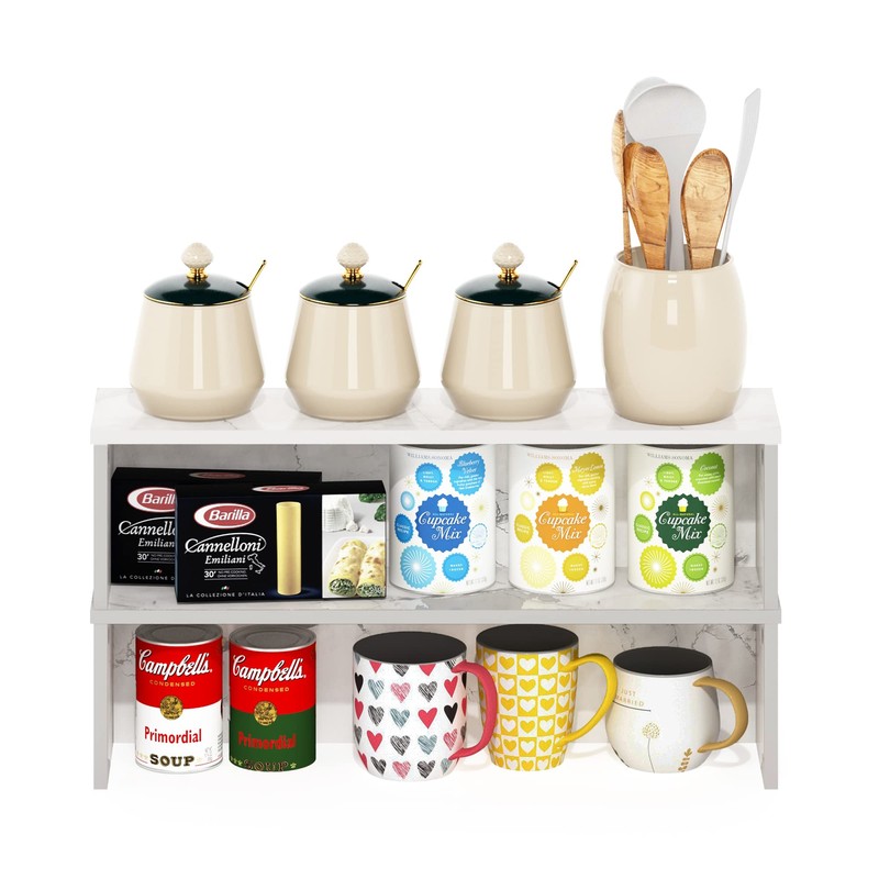 Furinno Helena Kitchen Counter Stackable Organizer Shelf, Set of 2,