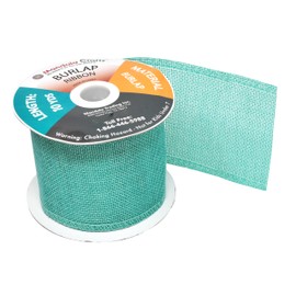 Mandala Crafts Turquoise Burlap Ribbon 3 Inches Wide Jute Ribbons for Crafts - 20 Yds Roll Rustic Burlap Wrap Trim Ribbons for Wreaths Bows Wedding Party Decoration