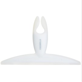 Casabella Clip-On Silicone Shower Squeegee, White - 10" Wide, Sturdy Silicone