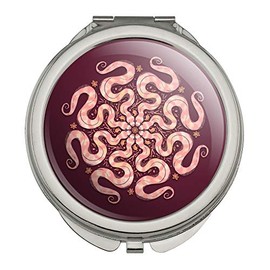 Circle of Snakes Forming a Flower Compact Travel Purse Handbag Makeup Mirror